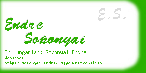 endre soponyai business card